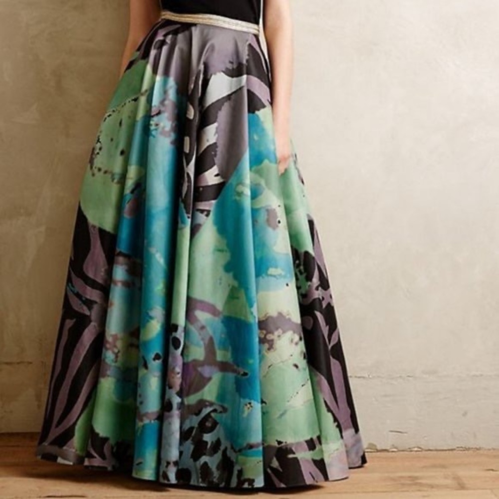 Anthropologie Watercolor Formal Ball Skirt size 2
